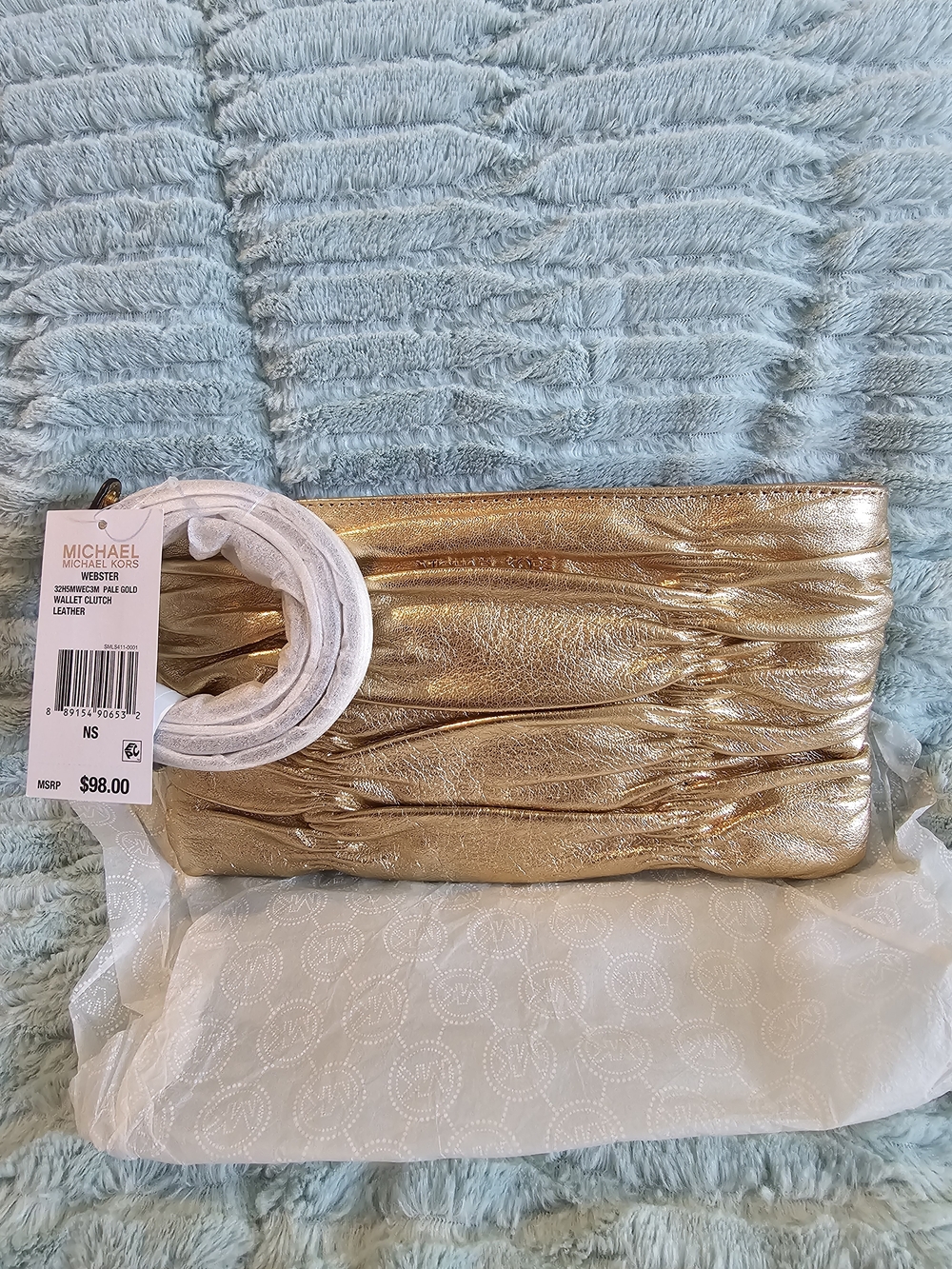 MICHAEL Michael Kors Gold Leather Clutch